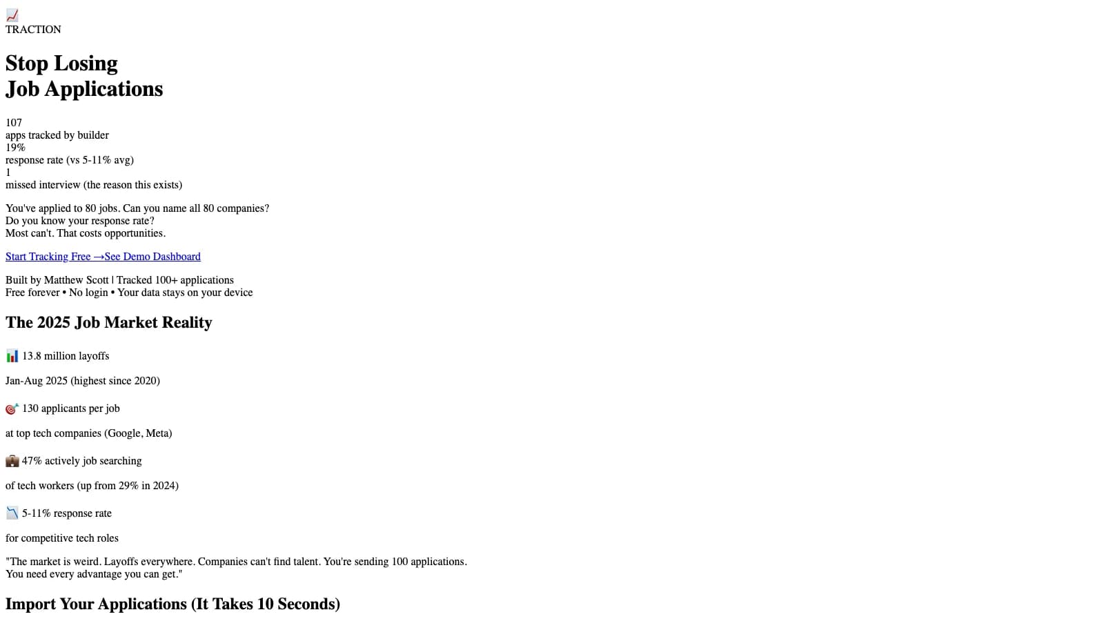 Traction - Job Tracker